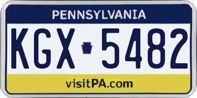 PA license plate KGX5482