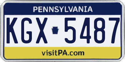 PA license plate KGX5487