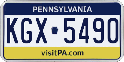 PA license plate KGX5490