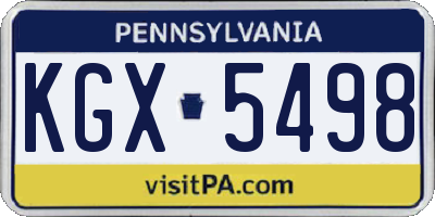 PA license plate KGX5498