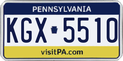 PA license plate KGX5510
