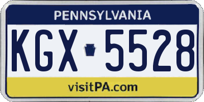 PA license plate KGX5528