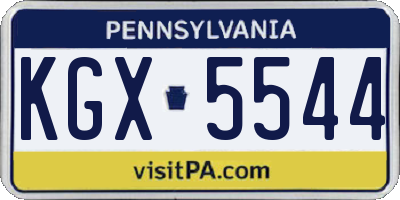 PA license plate KGX5544