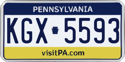 PA license plate KGX5593