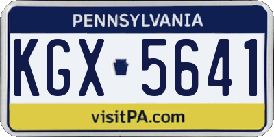 PA license plate KGX5641