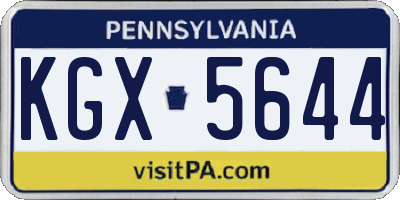 PA license plate KGX5644