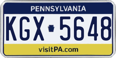 PA license plate KGX5648