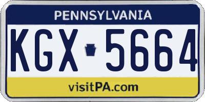 PA license plate KGX5664