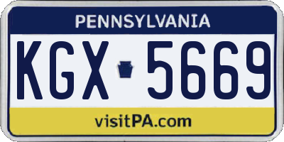 PA license plate KGX5669