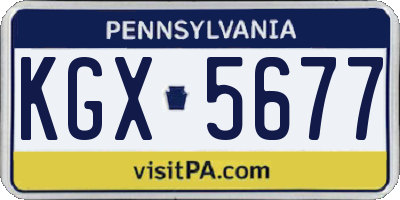 PA license plate KGX5677