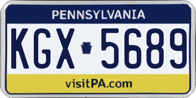 PA license plate KGX5689