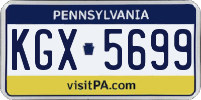 PA license plate KGX5699