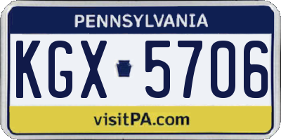 PA license plate KGX5706