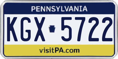 PA license plate KGX5722