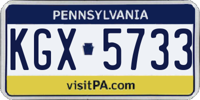 PA license plate KGX5733