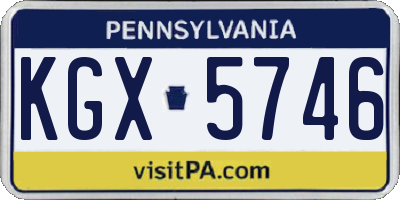 PA license plate KGX5746