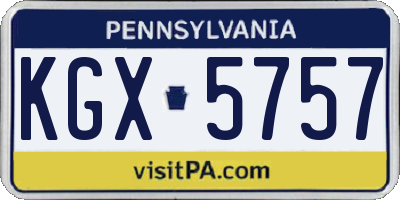 PA license plate KGX5757