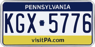 PA license plate KGX5776