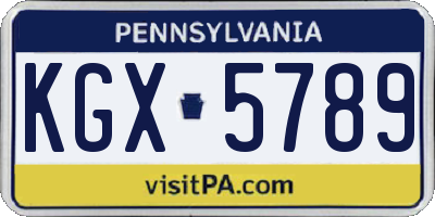 PA license plate KGX5789