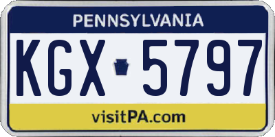 PA license plate KGX5797