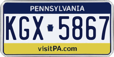 PA license plate KGX5867