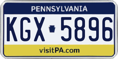 PA license plate KGX5896