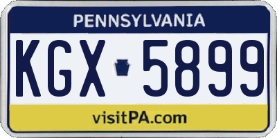 PA license plate KGX5899