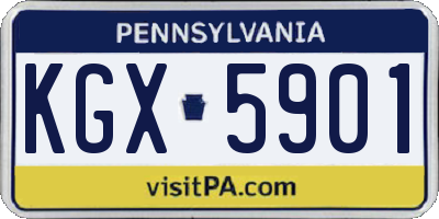 PA license plate KGX5901