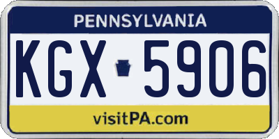 PA license plate KGX5906