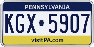 PA license plate KGX5907