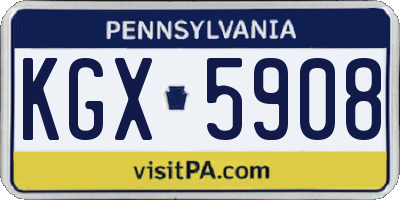 PA license plate KGX5908