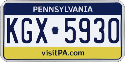 PA license plate KGX5930
