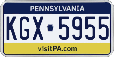 PA license plate KGX5955