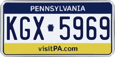 PA license plate KGX5969