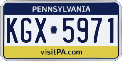 PA license plate KGX5971