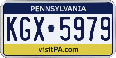 PA license plate KGX5979