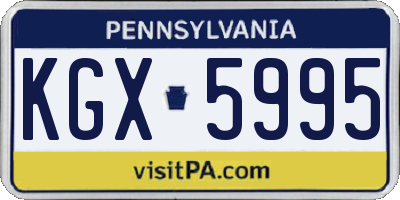 PA license plate KGX5995