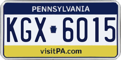 PA license plate KGX6015
