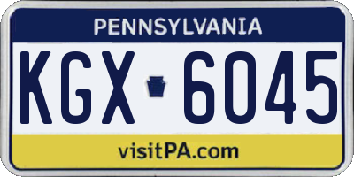 PA license plate KGX6045