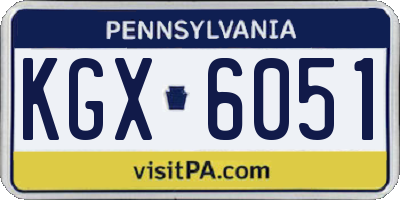 PA license plate KGX6051