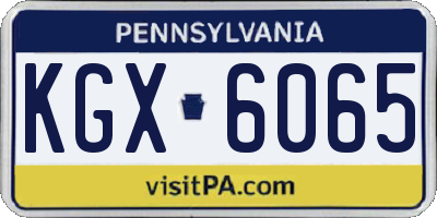 PA license plate KGX6065