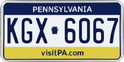 PA license plate KGX6067
