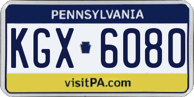 PA license plate KGX6080
