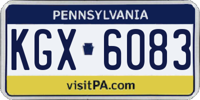 PA license plate KGX6083