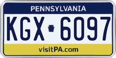 PA license plate KGX6097