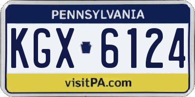 PA license plate KGX6124