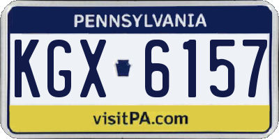 PA license plate KGX6157