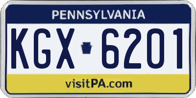 PA license plate KGX6201