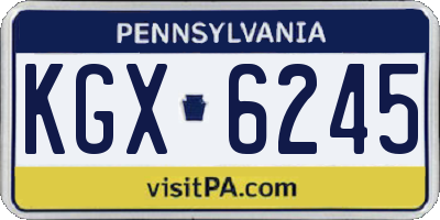 PA license plate KGX6245