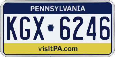 PA license plate KGX6246